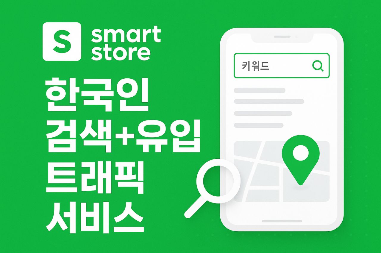 스마트스토어 특정키워드/ 검색 + 유입 트래픽 서비스 (1개당 10원)