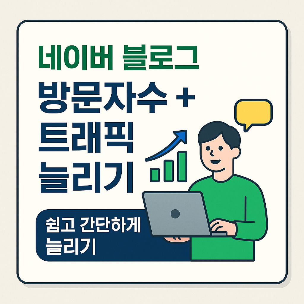 네이버 블로그 게시물 한국인 방문자수 + 트래픽 늘리기 (1개당 8원)